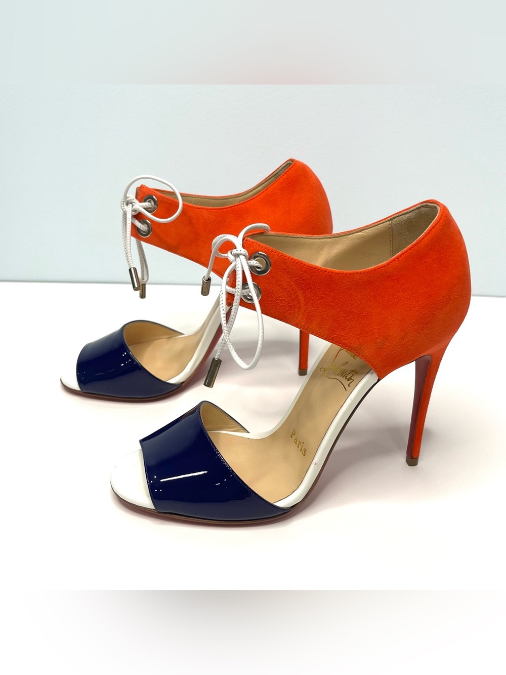 NEW Christian Louboutin Mayerling Women's Sz 36 Suede Two Tone Pumps High Heels